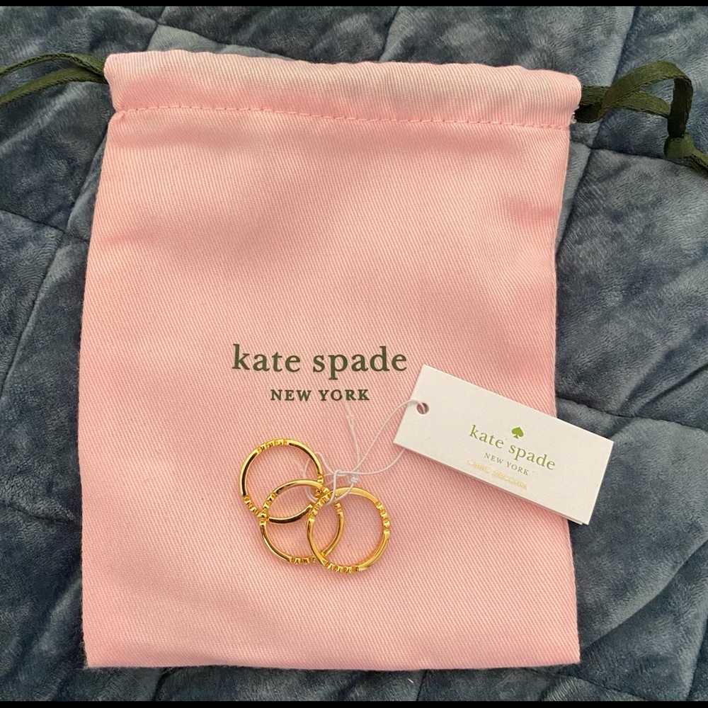 Kate Spade Gold Full Circle Set of 3 Rings